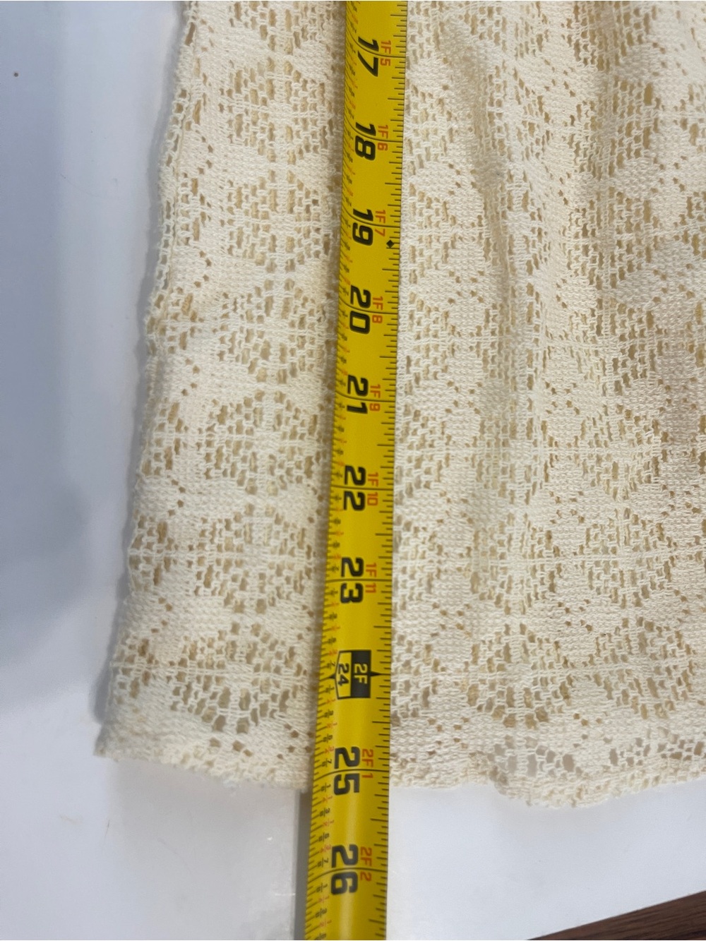 VTG Y2K Earthbound Trading Sheer Lace Front Small Cream Floral Fairy Boho - Picture 7 of 8
